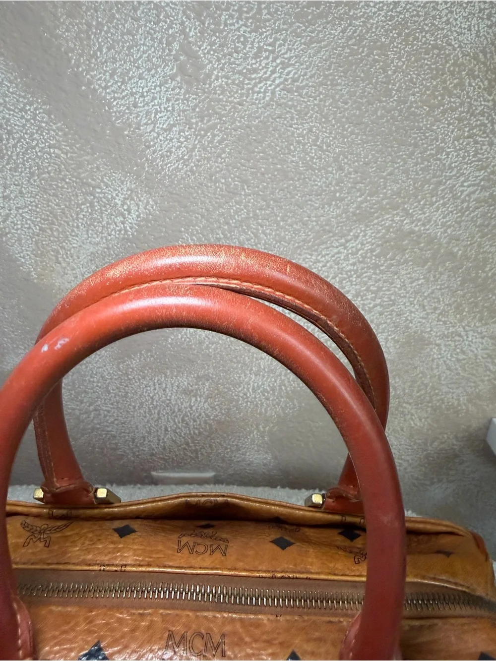 MCM satchel cognac